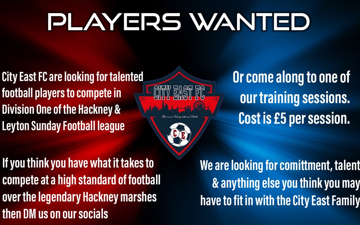 CefcSecretary's tweet image. First session is FREE for triallists! #onlythebest #ifyouvegotit #newplayerswanted @HackneyFootball DM us on twitter or insta or tiktok for the details of session tonight 7:30pm