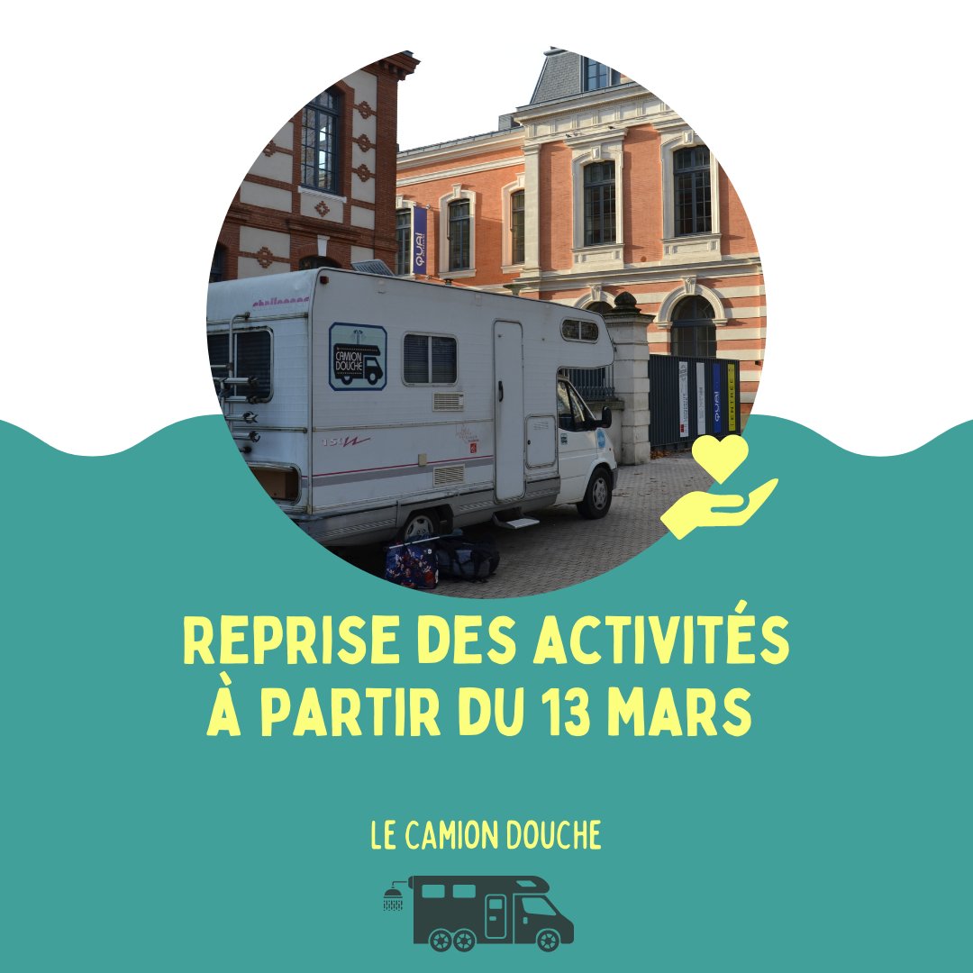 📢 Reprise des activités du Camion Douche à partir de ce dimanche 13 mars 2022

Si vous souhaitez rejoindre l'équipe de bénévoles, n'hésitez pas à nous contacter : lecamiondouche@gmail.com pour avoir plus d'informations!🤝