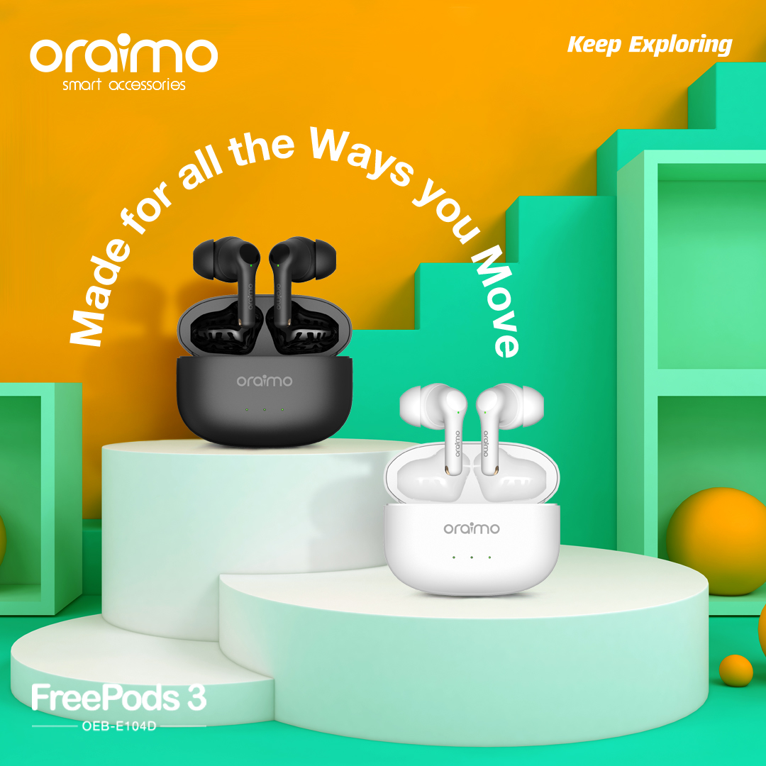 oraimokenya's tweet photo. Find your fit, your comfort and your style with the #FreePods3 by #oraimo. These earphones are designed with not one, but two ergonomic ear tips and comes in two different colors! https://t.co/mzPLhq8B5F