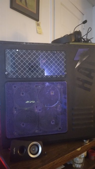 Cheap paint but priceless look! Not complete but I think I did alright painting it. The ROG eye is also