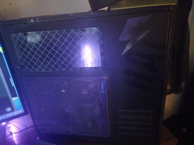 Cheap paint but priceless look! Not complete but I think I did alright painting it. The ROG eye is also