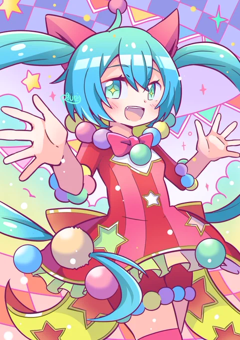 ミクの日という事でワンダショミク描きました(遅刻 