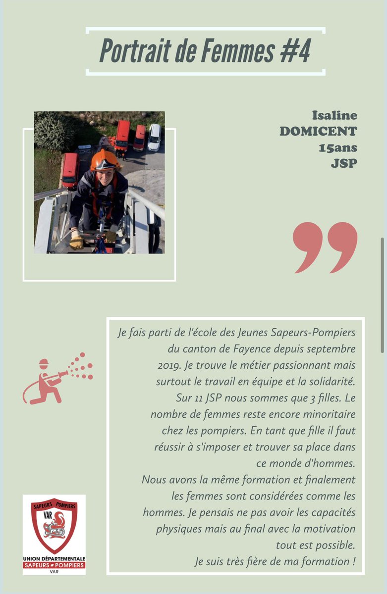 udspvar's tweet photo. #portraitdefemmes | Aujourd’hui retrouvez notre « Portrait de femmes #4» avec Isaline DOMICENT JSP et Joëlle AUBERT ASP.
Bravo à elles.
#mixité #diversité #merci https://t.co/aO58AGOTG5