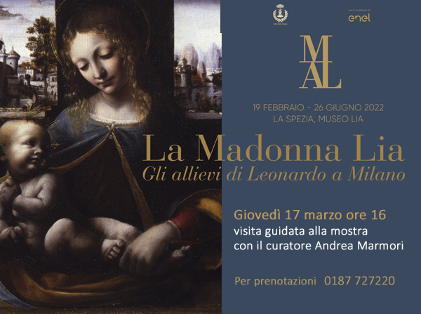 Giovedì 17 marzo ore 16 visita guidata alla mostra con il curatore Andrea Marmori.
Per prenotazioni 0187 727220