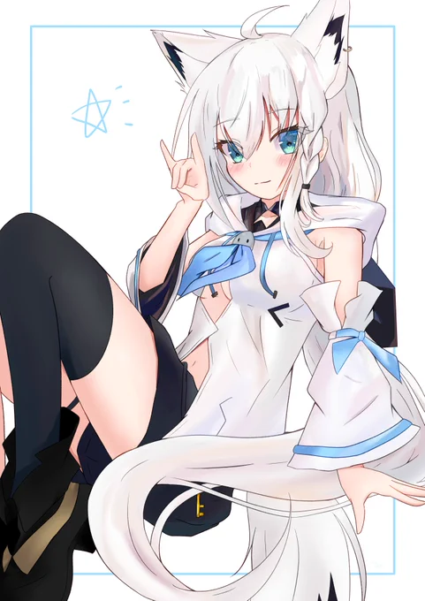 フブキちゃん🦊⭐️
(リプに軽い表情差分と背景無しあります～)
#絵フブキ 