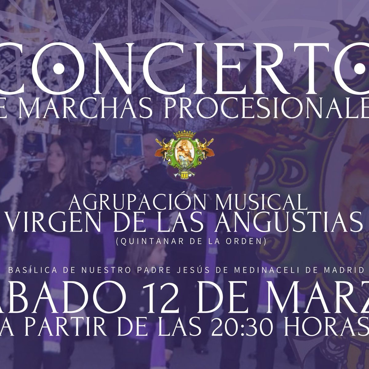 V_angustias's tweet photo. Nota informativa 📢
Todas aquellas personas que el próximo sábado acompañen a nuestra Agrupación Musical al concierto que realizarán en la Basílica de Medinaceli de Madrid, DEBERÁN ESTAR A LAS 15:30 HORAS EN LA ESTACIÓN DE AUTOBUSES.
📢📢📢 https://t.co/D77KA5EDDX