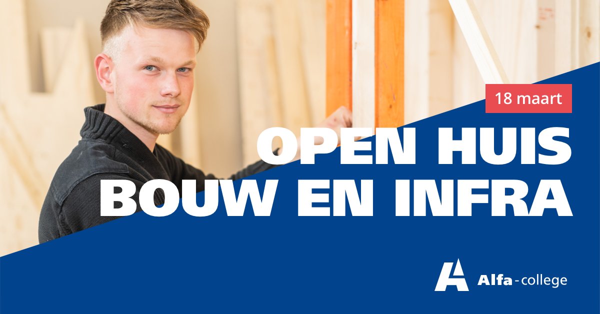 Zoek je een opleiding in de Bouw en Infra, waarbij je meteen aan het werk gaat? Of heb je al een baan en wil je je bij- of omscholen? Neem dan op 18 maart een kijkje in ons praktijk- en examencentrum tijdens het Open huis van Bouw en Infra. Meld je aan via alfa-college.nl/18-maart