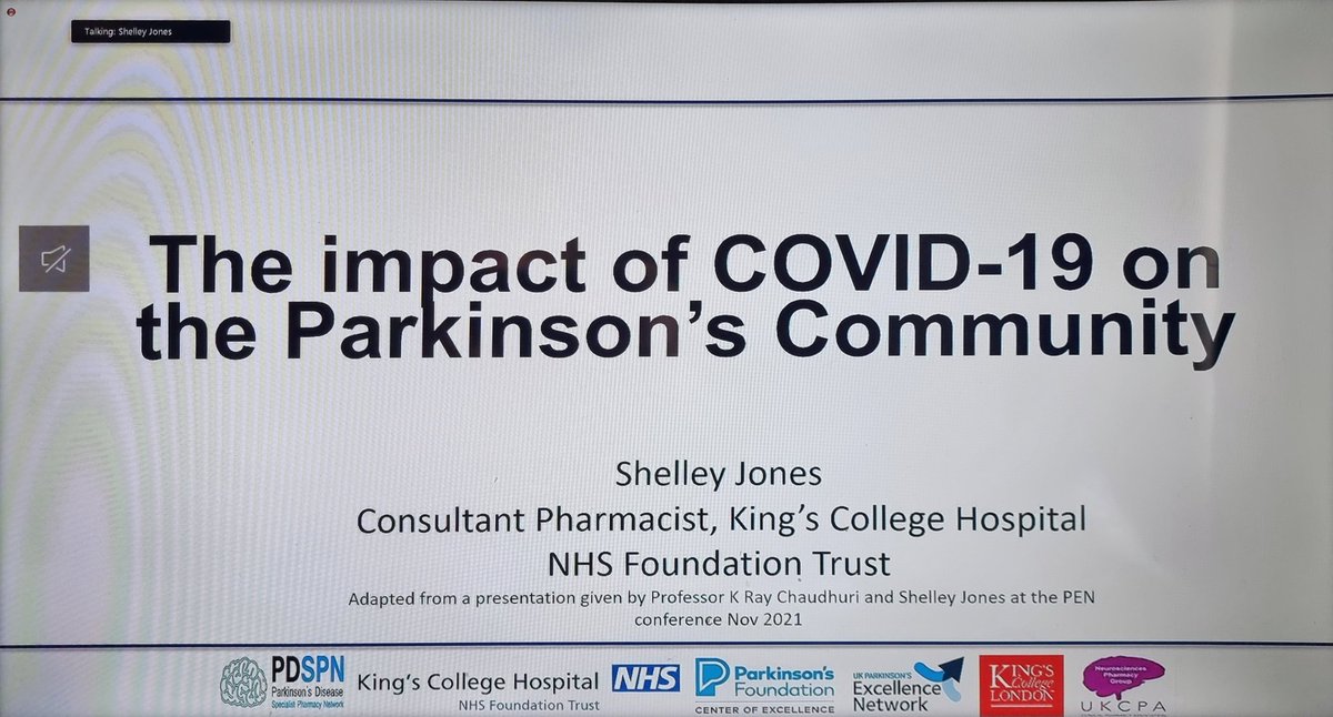 Parkinson's Disease Specialist Pharmacy Network (@pharmacy_pdspn) on Twitter photo Our penultimate talk from <a href="/jonessa1980/">Shelley Jones</a> about the impact that COVID has had with people with Parkinson's! <a href="/ParkinsonsUK/">Parkinson's UK</a> <a href="/ParkinsonsEN/">Parkinson's UK Excellence Network</a> <a href="/theneuroheroes/">Neuro Heroes</a> <a href="/UKCPANeuro/">UKCPA Neurosciences Committee</a> <a href="/TheNeuroAcademy/">Neurology Academy</a> Our penultimate talk from <a href="/jonessa1980/">Shelley Jones</a> about the impact that COVID has had with people with Parkinson's! <a href="/ParkinsonsUK/">Parkinson's UK</a> <a href="/ParkinsonsEN/">Parkinson's UK Excellence Network</a> <a href="/theneuroheroes/">Neuro Heroes</a> <a href="/UKCPANeuro/">UKCPA Neurosciences Committee</a> <a href="/TheNeuroAcademy/">Neurology Academy</a>