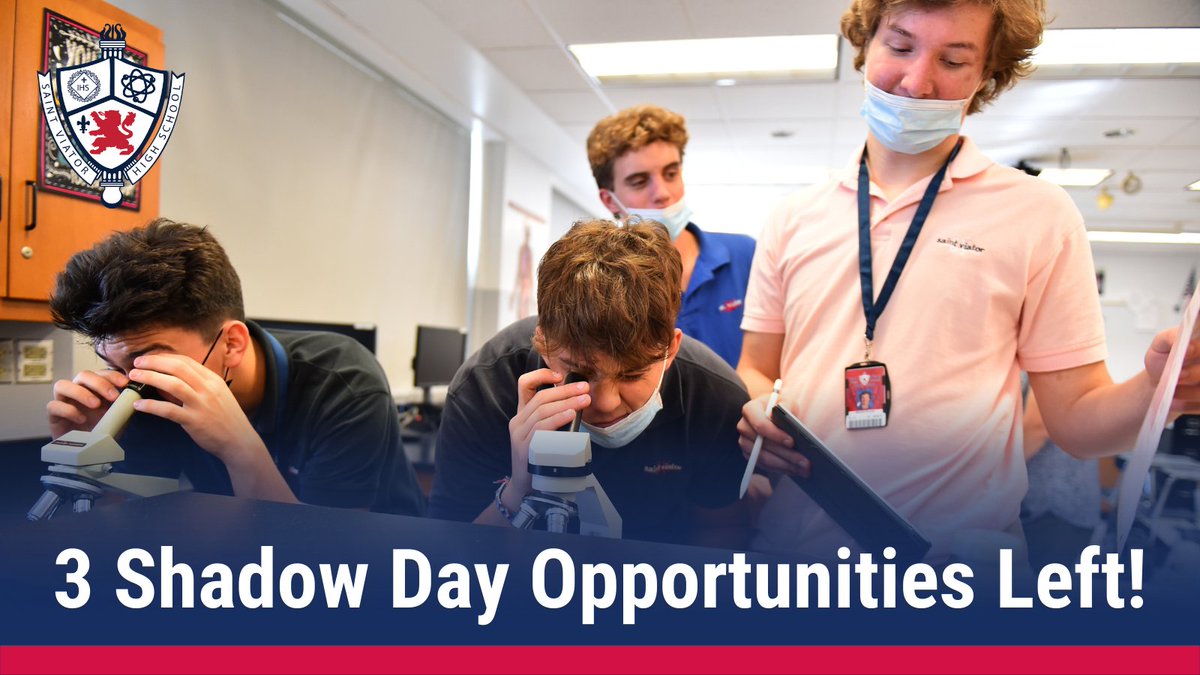 SVHSFutureLion's tweet photo. Seventh & eighth graders - come experience the #ViatorDifference!
@SaintViatorHS
3 Shadow Days left:
3/15, 4/20 and 4/26.
Register Today: https://t.co/NVPOjmLjmZ
#SaintViator https://t.co/6Lv2Wq1b6K