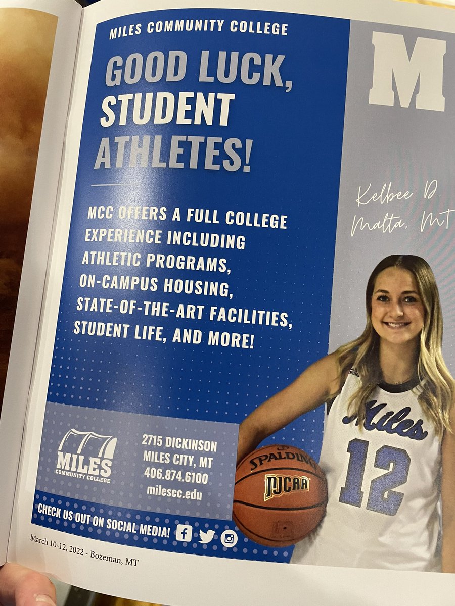 Montana HS state 🏀tournament. Open up program and see ROYALTY, our own <a href="/kelbeedenham/">Kelbee Denham</a> @MilesCC_WBB