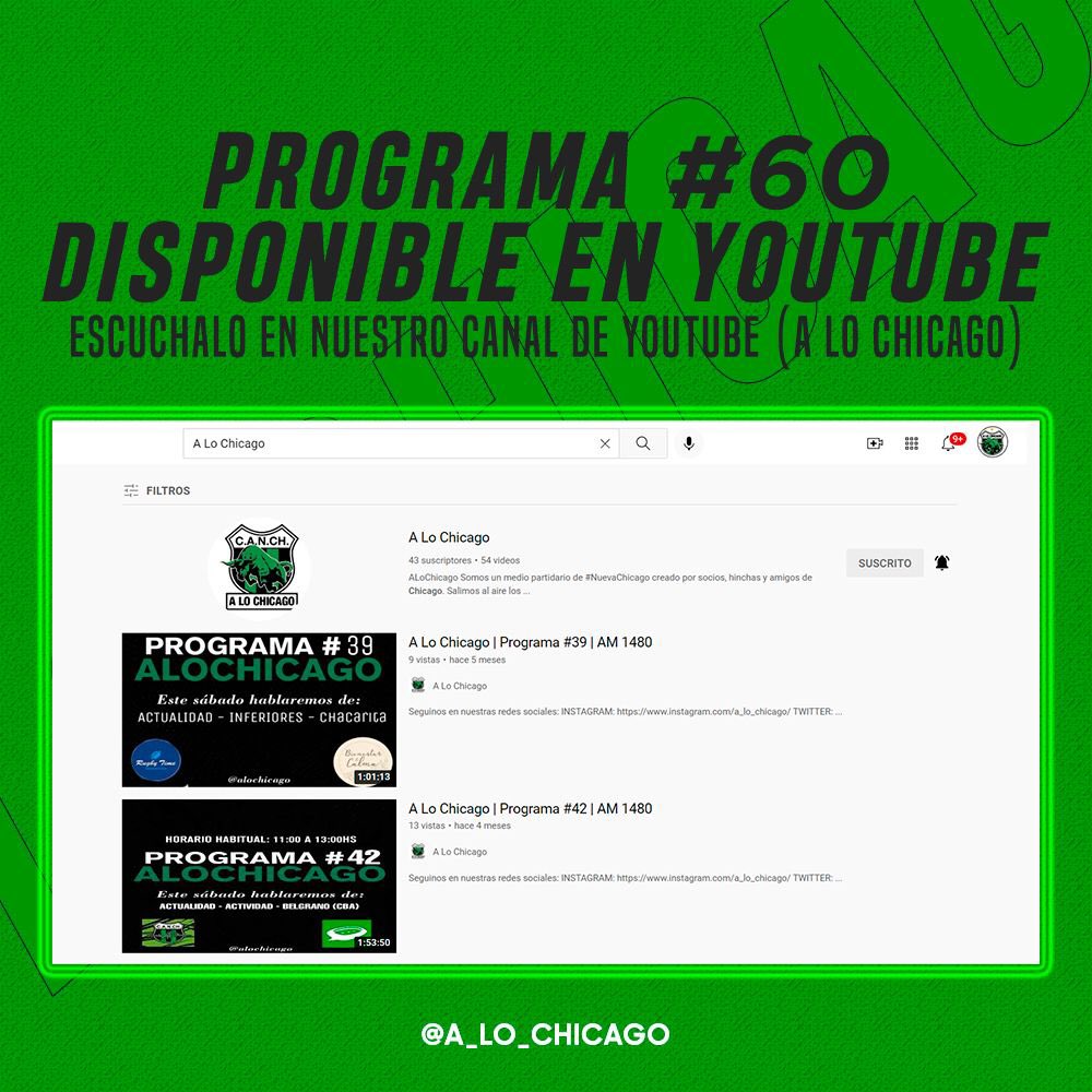 A_Lo_Chicago's tweet photo. #ALoChicago / #Programa60
En nuestro canal de YouTube ya está disponible el último programa del 5/2.
Nos volvemos a encontrar el próximo sábado, se vienen semanas movidas juntos #NuevaChicago.
Link: https://t.co/1a5BPBPL7B https://t.co/YZRTYZNNhT