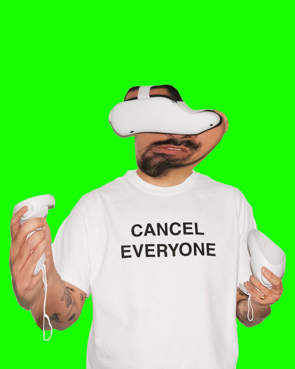 NFTSRCOOL69420's tweet photo. Fuck it, CANCEL EVERYONE 

a @Pizzaslime shirt and statement 

This was my updated version of “Fuck the World” and “Everyone Sucks” https://t.co/j2bsr8bXTr