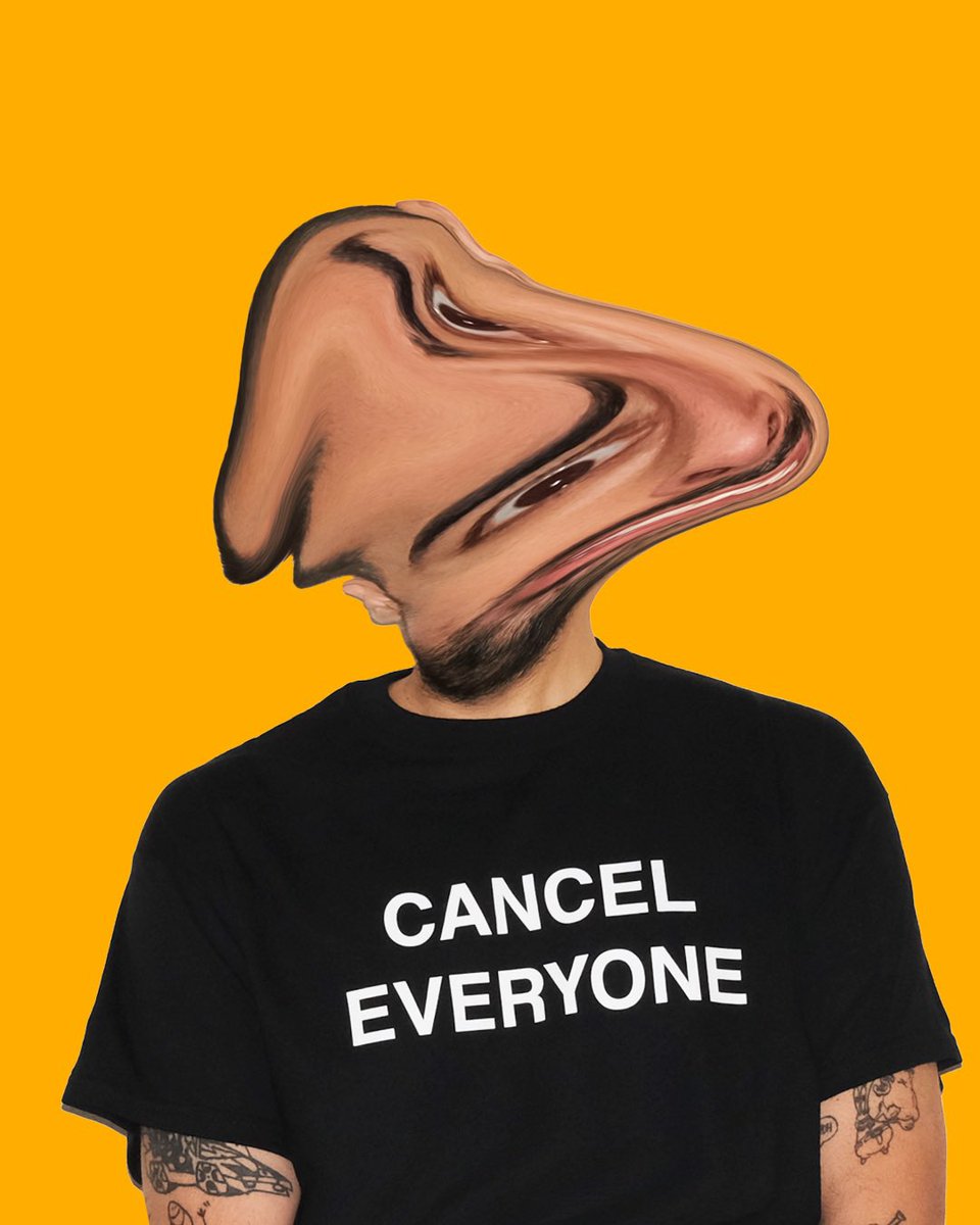 NFTSRCOOL69420's tweet photo. Fuck it, CANCEL EVERYONE 

a @Pizzaslime shirt and statement 

This was my updated version of “Fuck the World” and “Everyone Sucks” https://t.co/j2bsr8bXTr