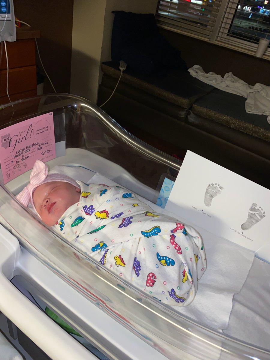 NickforIndiana's tweet photo. Evelyn Leanne Marshall arrived on 03/09/2022 at 8:40PM.  Weighing 8lbs, 18.5 inches. My verse to you is, "She is clothed in strength &amp; dignity, she laughs without fear for the future" Proverbs 31:25.  You are so beautiful, mom &amp; baby are doing fine. #Girldad #girlpower https://t.co/Tr8ILttZSZ