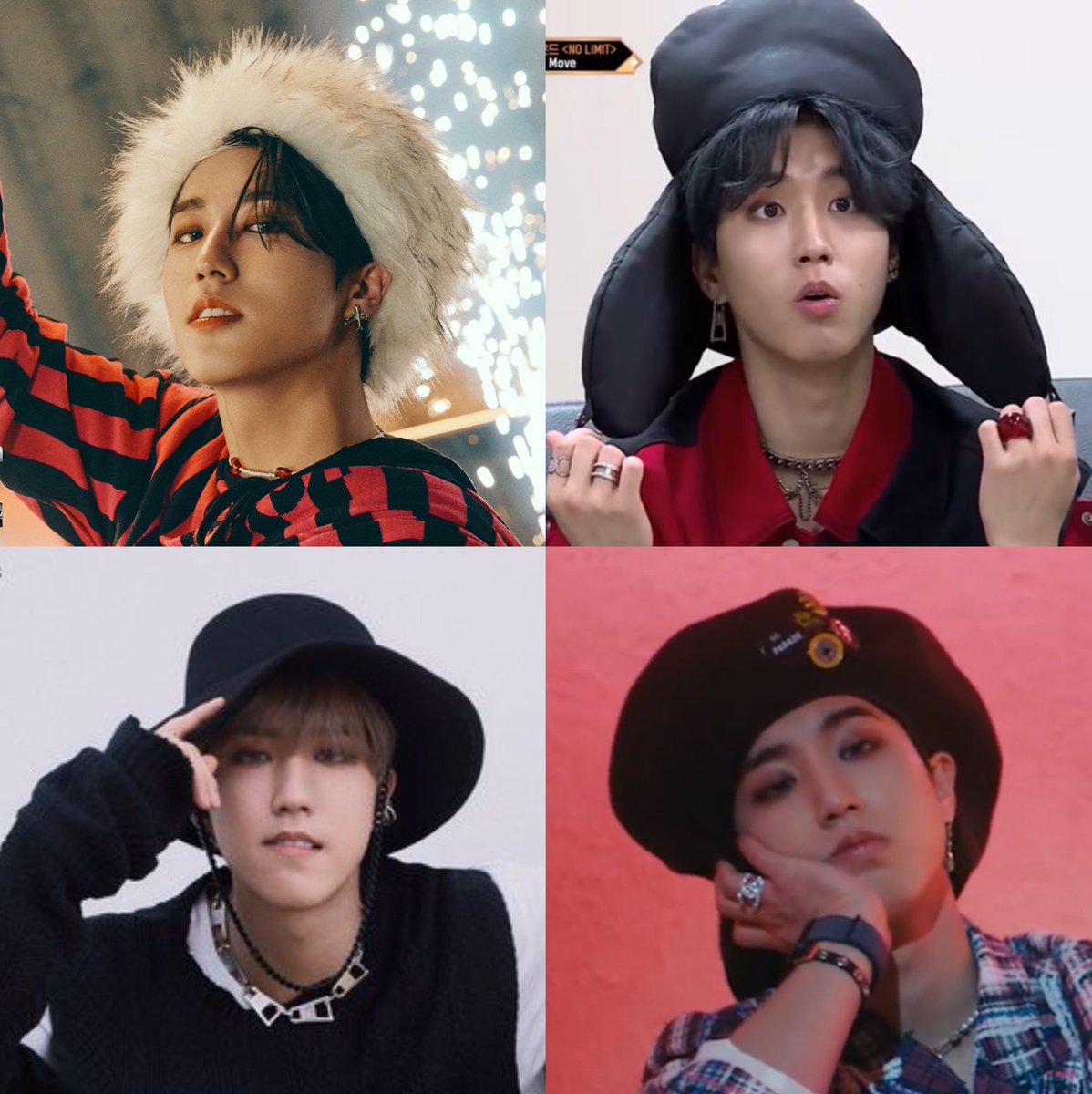 BANGCHARA426's tweet photo. HAN JISUNG WITH HIS GINORMOUS HATS✨✨ https://t.co/OAtK0S0G9F