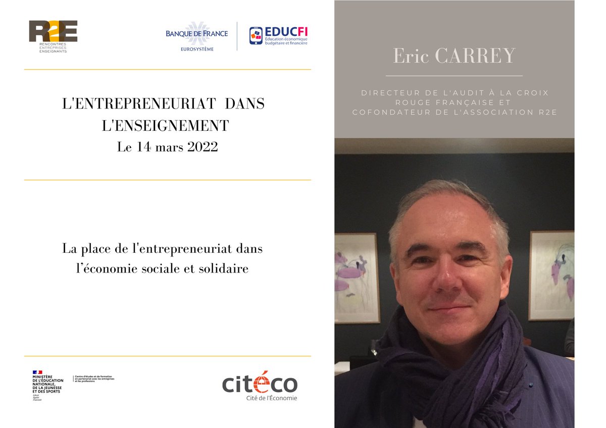 Rencontres2e's tweet photo. Ă lâoccasion de notre #R2Eformation sur « lâ#entrepreneuriat dans lâ#enseignement » du 14/03, @EricCarrey cofondateur de R2E et directeur de lâaudit de la @CroixRouge prendra la parole sur lâ#entrepreneuriat dans lâ#ESSÂ
Inscription:https://t.co/OXCef19RaH https://t.co/2Fz6nyZ45a