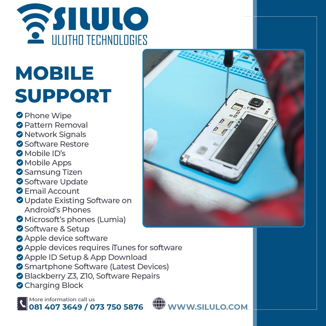 SiluloTraining's tweet photo. Visit one of our stores for our mobile support services. We are here to meet your technological and digital needs💪
#silulo #silulobranches https://t.co/aXnDfdWVjY
