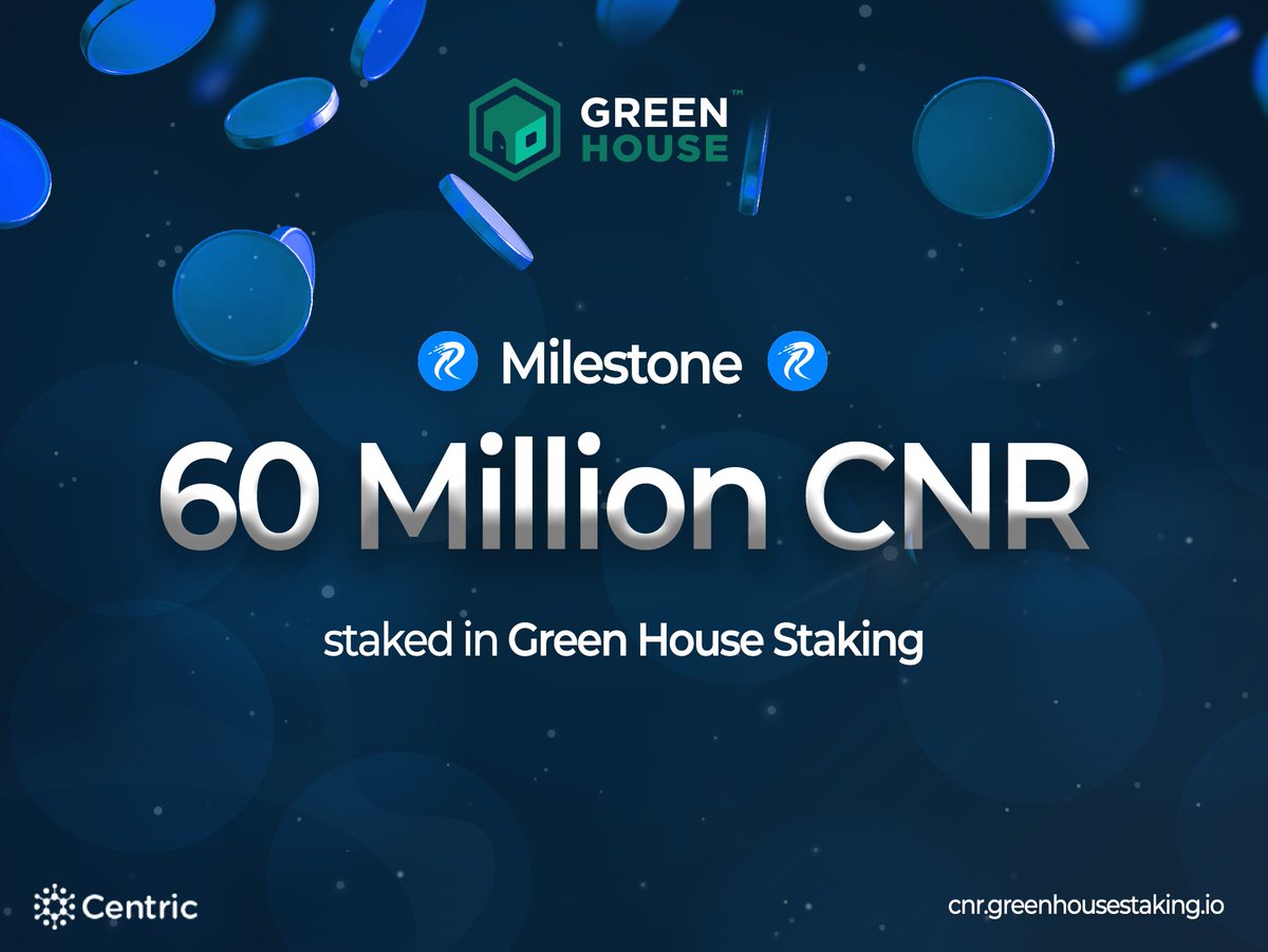 GHStaking's tweet photo. GHS has accomplished yet another milestones!
60 Million CNR in GHS contract and still growing!
#CNR 
#CentricWarriors 
#BSCGem 
#BSC https://t.co/d5RD7HKqLp