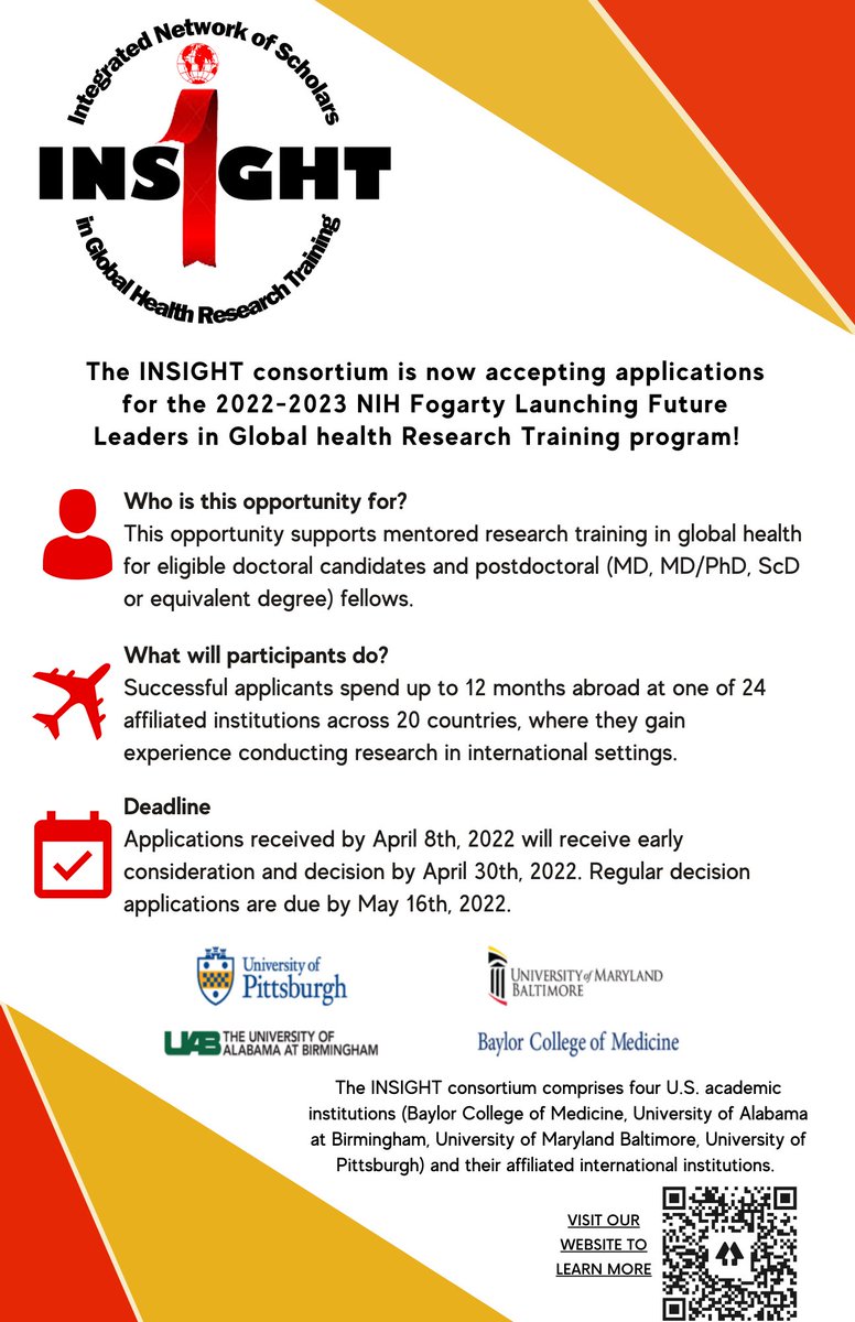 Welcome to the official Twitter of the INSIGHT Fogarty Consortium! Check out the flyer below for more information and follow along for frequent updates and news!