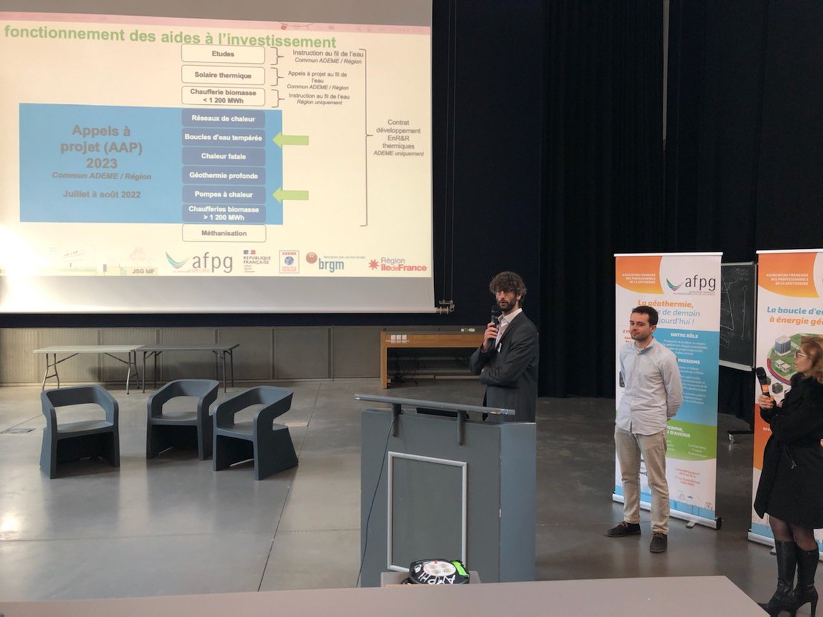 ademe_IDF's tweet photo. [Evénement #géothermie de surface à la @Sorbonne]
📢Retours d'expérience, réglementation, aspects techniques, aides, les acteurs de la #transitionécologique échangent avec @ademe_IDF @iledefrance @BRGM_fr et AFPG pour accélérer les #EnR  en utilisant la géothermie de surface! https://t.co/7bvPKxOizy