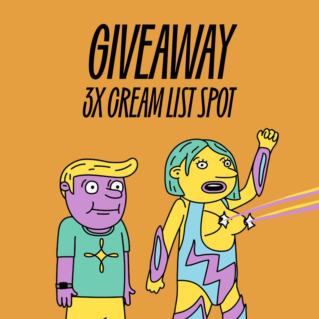 🚨 48H CREAM LIST GIVEAWAY 🚨

3 x W̶h̶i̶t̶e̶ Cream List spots

TO ENTER:
1⃣ Follow <a href="/TheWeirdosNFT/">The Weirdos</a>
2⃣ Join Discord discord.gg/NfT2cnnyhe
3⃣ Like &amp; RT
4️⃣ Tag 3 frens

Cream List = access to our presale late March 🚀

Winner announced after 48 hours

#TheWEIRDOS #NFTGiveaway #NFT