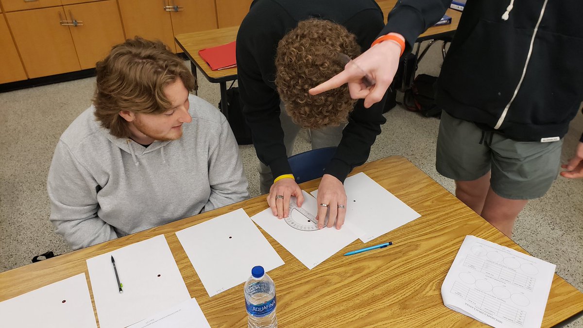 Forensics class begins their Blood Spatter Lab phase 1. Spot size vs Distance dropped. <a href="/CVHSGrizzlies/">CVHS Grizzly Athletics</a>