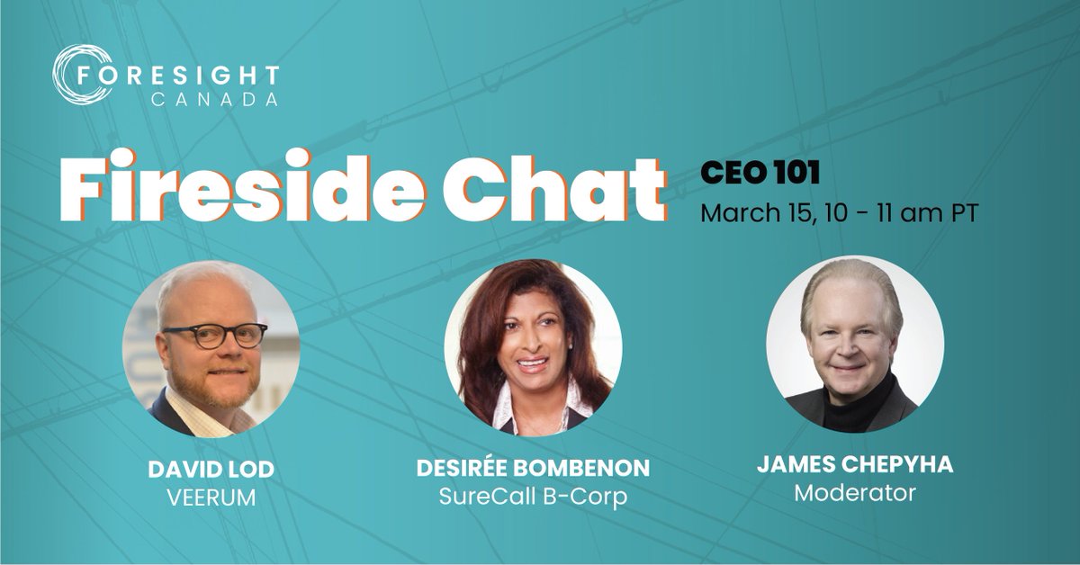 ForesightCAC's tweet photo. David Lod has spent the last 16 years in Senior Management, most recently as CEO of @VEERUMInc.

Join us to hear his take on what it means to be a great CEO and what he has learned along the way. https://t.co/w4VspwLbC8 #CEO101 #cleantech https://t.co/UREs8mHyhZ