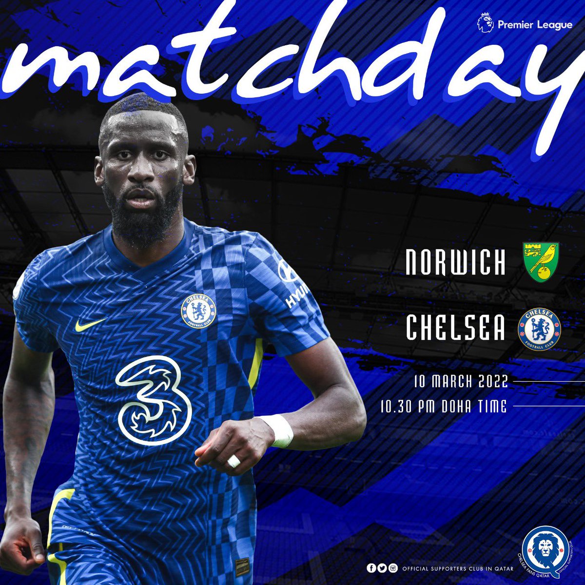 It’s Matchday!!

Norwich vs Chelsea 
KTBFFH 💜

#chelsea #cfc #chelseafc #chelseafansqatar #cfq #chelseafans #premierleague #epl #matchday #chelseasupportersclub #norwich
