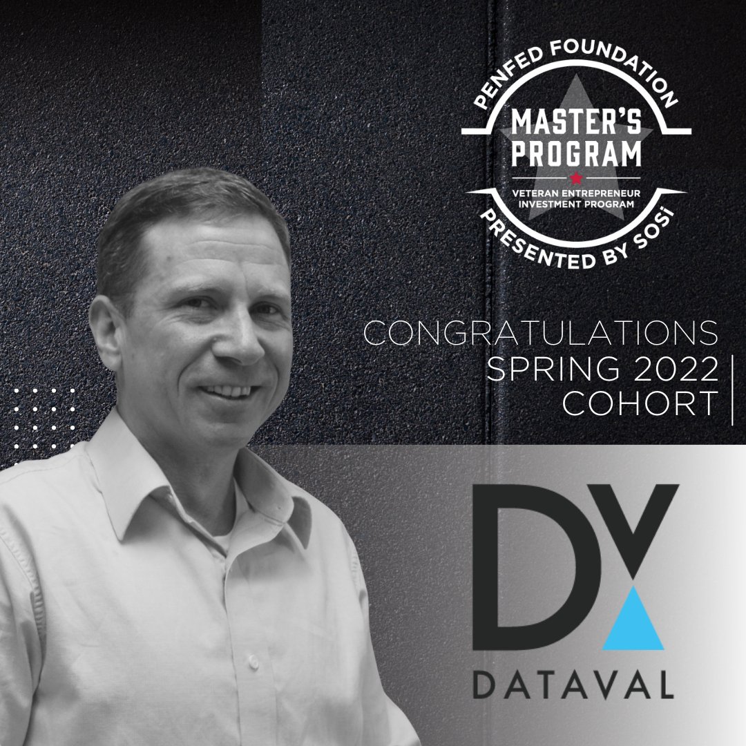 We are so excited to welcome DataVal Ventures, founded by Marine Corps Veteran Christopher Flanagan to the Spring 2022 cohort of the Master's Program, presented by SOSi!