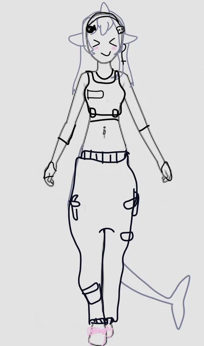 the outfit my chat built!!!
_____________________

→ we voted hair down, streetwear, and y2k fluffy slippers!! we worked together on this and @TiredCatMom brought it to life (and made it less cursed) ♡ 
baddies only!!!! 