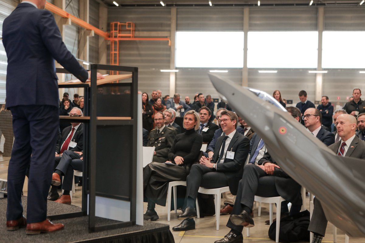 DedonderLudivin's tweet photo. With @PYDermagne we laid the 1st stone of the #Belightning industrial hall dedicated to the production of F-35 horizontal tails, on the #SABCA site in Lummen. A step forward that strengthens our 🇧🇪 industrial base and creates jobs in Limburg. https://t.co/38Y7hwDKdp