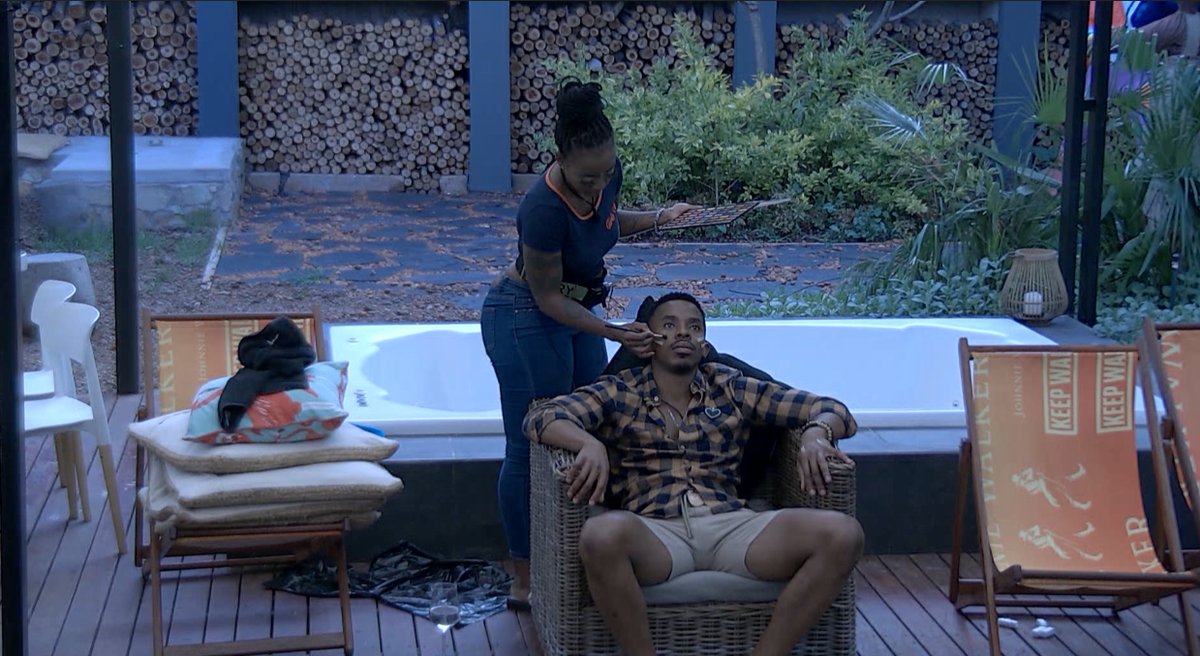BBMzansi's tweet photo. Come through glam squad Terry! 👏🏾

The Wager Task Presentation is loading and we are all set to see whether the Housemates can impress Biggie for another win. 

Watch the latest #BBMzansi videos: https://t.co/O6P613WSdC https://t.co/RjUdvgfvGb
