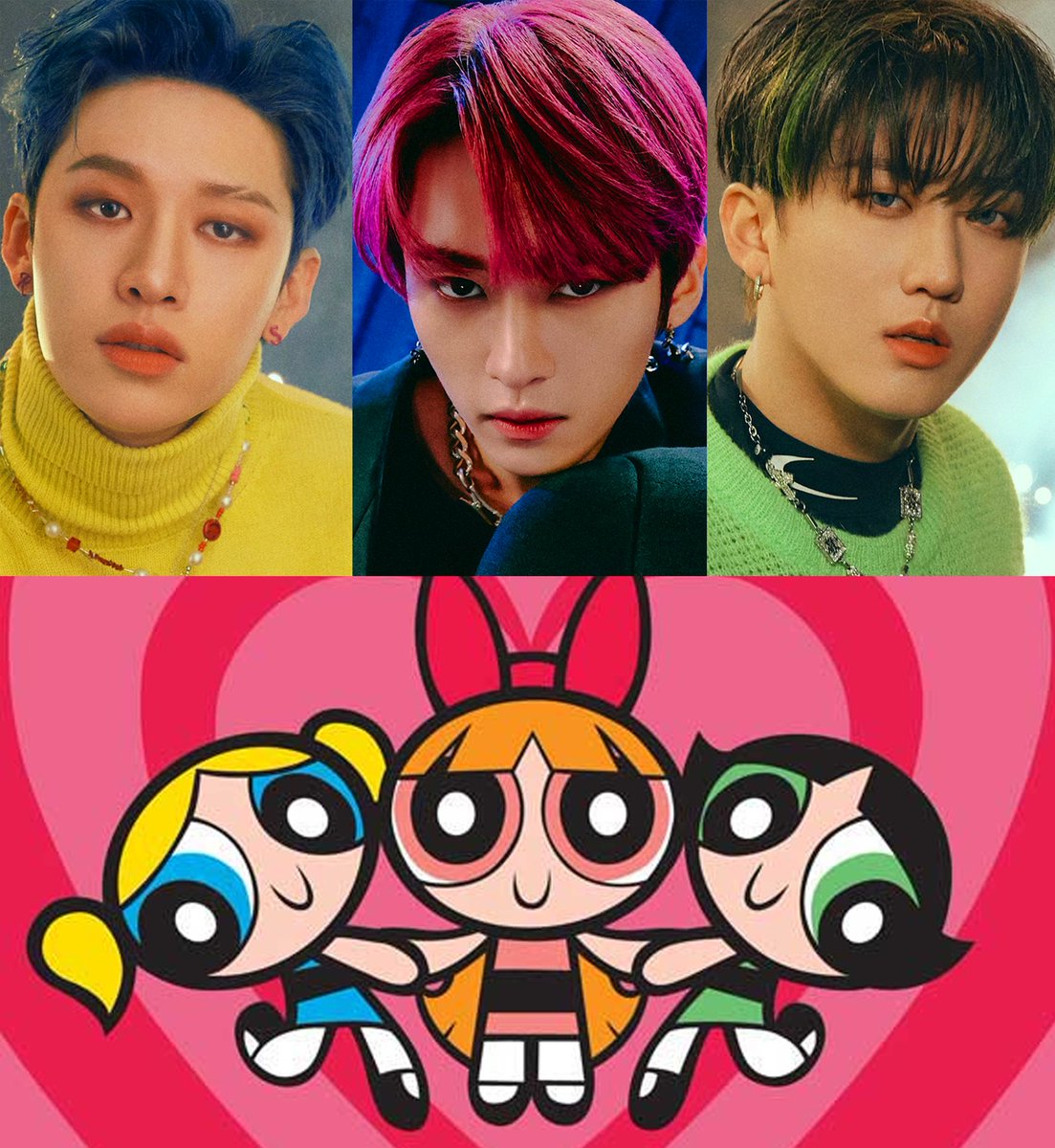 #StrayKids: The Powerpuff Kids 💙❤️💚