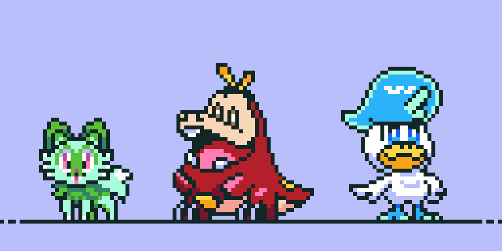 FodderLabs's tweet image. Welp, just when I think I'm done with Pokémon, these cute designs appear.

Bonus: Spaghetti with Sprigatito

#pokemon #pixelart