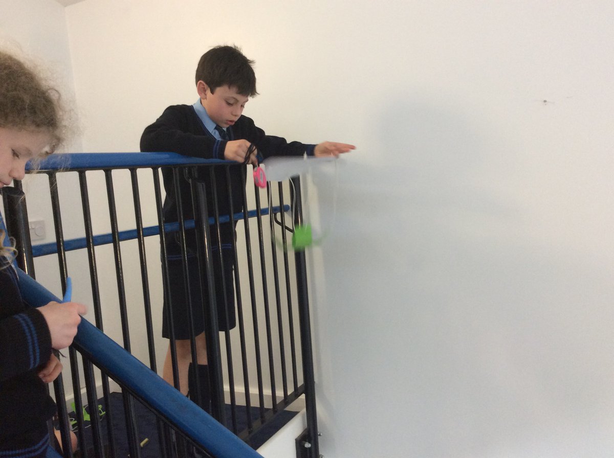 StMargs_Year5's tweet photo. 5W @StMargaretsPrep have been busy creating and testing parachutes of different shapes and sizes. The best parachute was the one which moved the slowest, due to the most air resistance. The children worked well as a team and have written up their results carefully.#StMargsScience https://t.co/dbWP6DyAn7