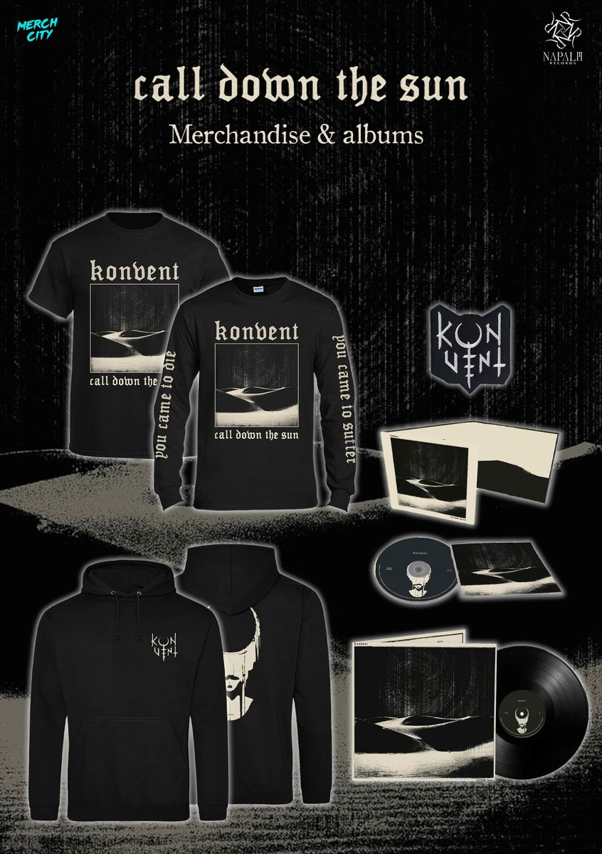 Konventband's tweet photo. Well what do you know! We have brand new merch 🎉🤩🔥

Get it + our new album CALL DOWN THE SUN here 👇
https://t.co/A0bvpwtb2U https://t.co/0WfyDNoSbz