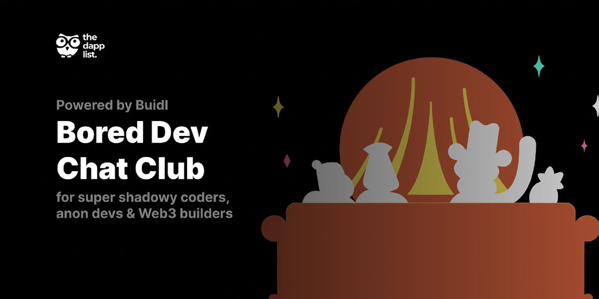 0xDapplist's tweet image. Get ready for tomorrow’s #BoredDev Chat Club 🦍

Discuss Web3 ideas and products with Buidlers ✨

Register now → lu.ma/Bored-Dev-Chat…