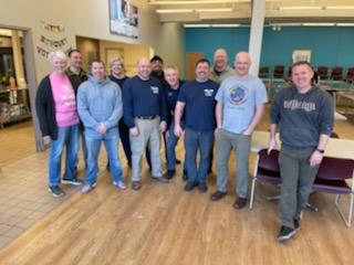 SiouxFallsFire's tweet photo. It was an early start to the day for a few of SFFR's Chief Officers and members. We had the honor of serving at the Banquet this morning. @TheBanquetSF Chief McAreavey was calling these "World Famous Potato Cakes"! #OneSiouxFalls #WeAreSFFR https://t.co/GbQGLIfd2B