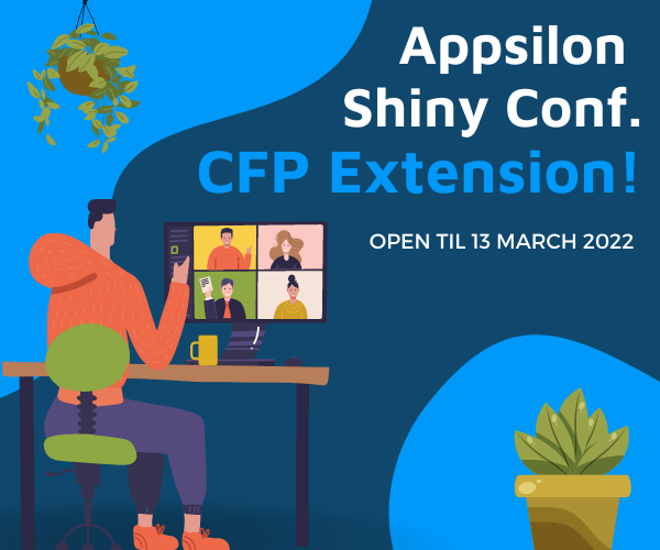 appsilon's tweet photo. Are you a #Shiny user with an interesting app? From beginners to experts, we encourage you to submit your abstract proposal for the #AppsilonShinyConference! Showcase your project and share your idea with the global Shiny community.
More: https://t.co/Dg7vuUVTE5 #rstats #rshiny https://t.co/W7R4cJVSGP