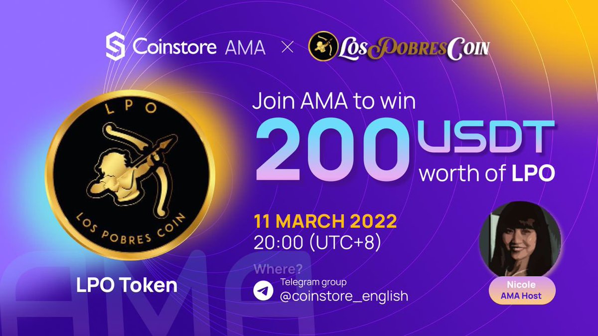 LosLpo's tweet photo. @Coinstore_Japan @coinstore_en 

All welcome in our AMA!

#lpo
#lospobrescoin https://t.co/Ph45MBaaoK