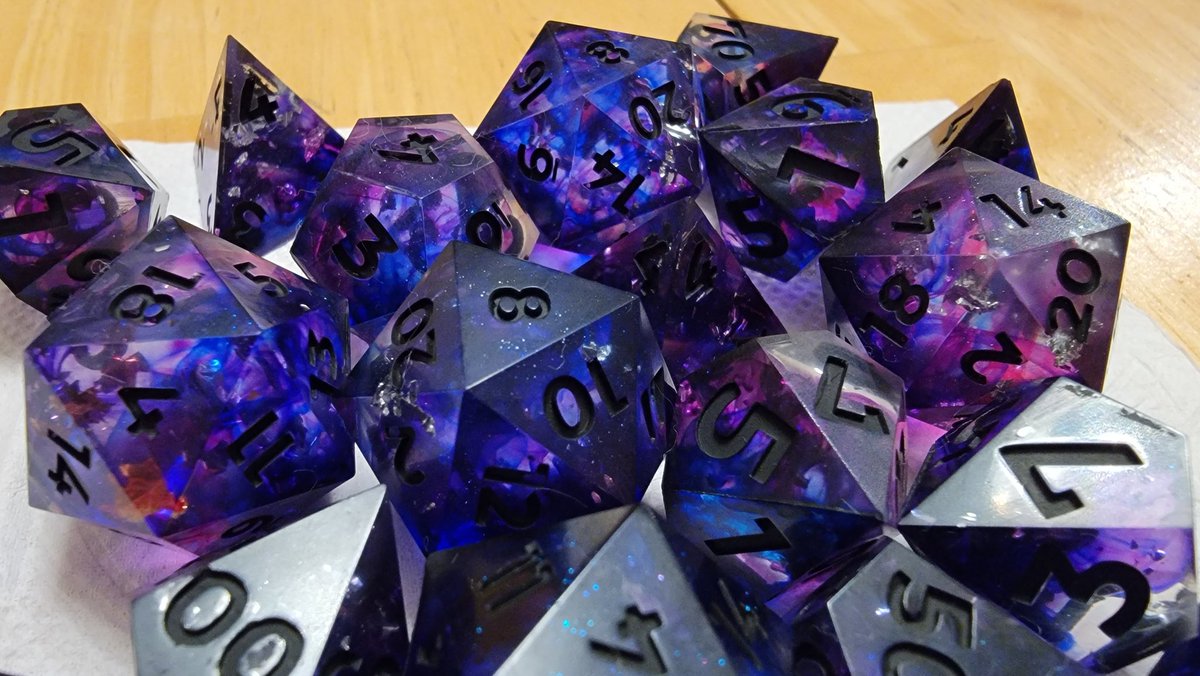 casting_adlo's tweet photo. I've been pondering this for a while, but was finally enabled into getting it done 😂  I experiment so much and have so many extra dice, that I thought it might be fun to make a dice club! More below :D https://t.co/GhrcwZbWXP