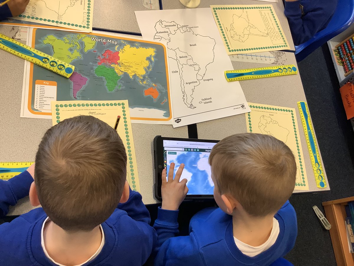 FairfieldPrim's tweet photo. Parrot Class have loved being Geographers this afternoon using a range of maps and digital maps to locate and label the country of Brazil #parrots #geographyinaction #digimaps https://t.co/CbO8yiURdX