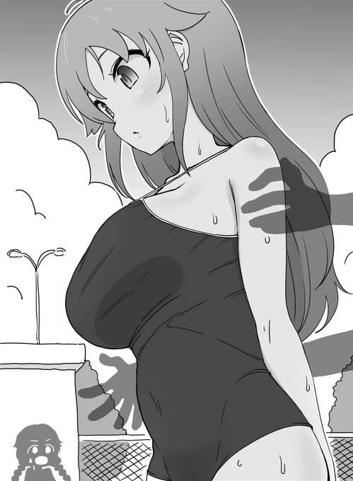 ファンボックスに『水泳の授業中、麗奈ちゃんにスク水の上からイタズラ(意味深)されている南条光とそれを見てゾクゾクしている紗南ちゃん』リクエストが来たので正義の心でふんわり描きました 