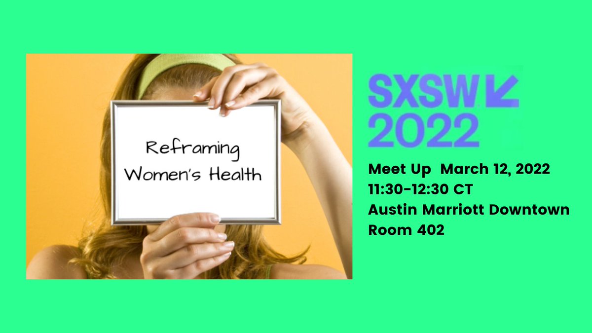 Lygeia's tweet photo. Come join the Meet Up I'm hosting at #SXSW22 this Saturday! 

#digitalhealth #healthtech #WomenWhoCode #Entrepreneurship #reframehealth #SXSW2022 #womenshealth #startup 

Please join! 

https://t.co/9dgbGsXHbQ 
@deenashakir @MaelleGavet @gnayyar @dfiske https://t.co/8oZaWHy7cB