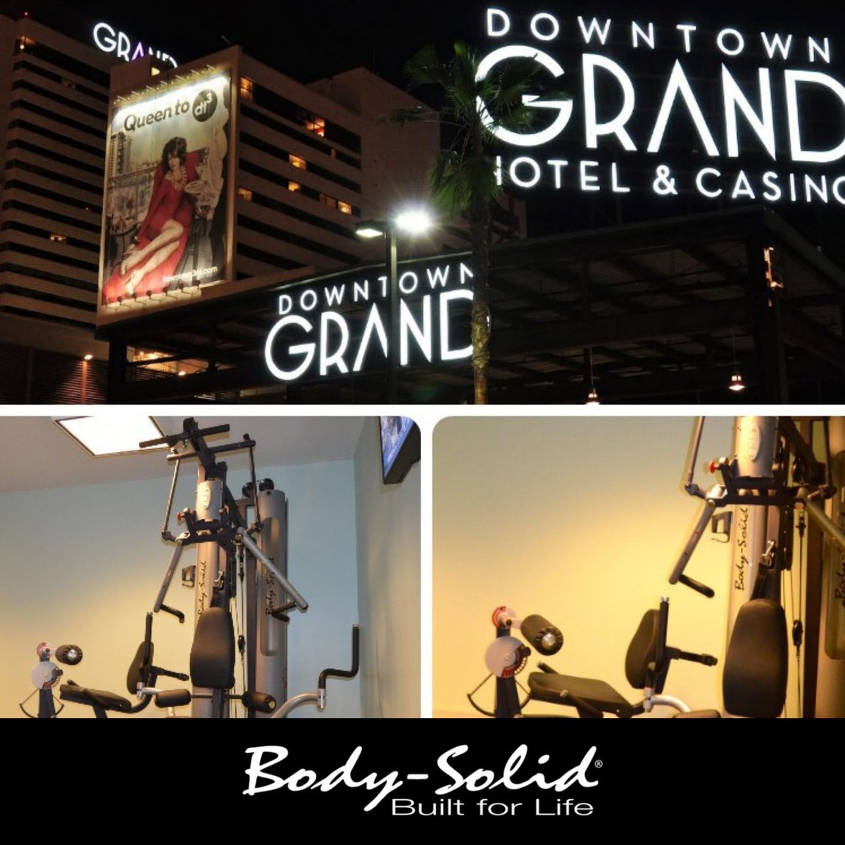 BodySolidFit's tweet photo. One of the newest hotels in the heart of downtown Las Vegas—Downtown Grand Hotel &amp; Casino (@Downtown_Grand)—made the #SolidChoice by adding our Body-Solid G10B Bi-Angular Gym to their fitness center! #DowntownGrandLV #DTLV 

📕 Read more at https://t.co/dp2vycxDZA https://t.co/KcoOxzBMch