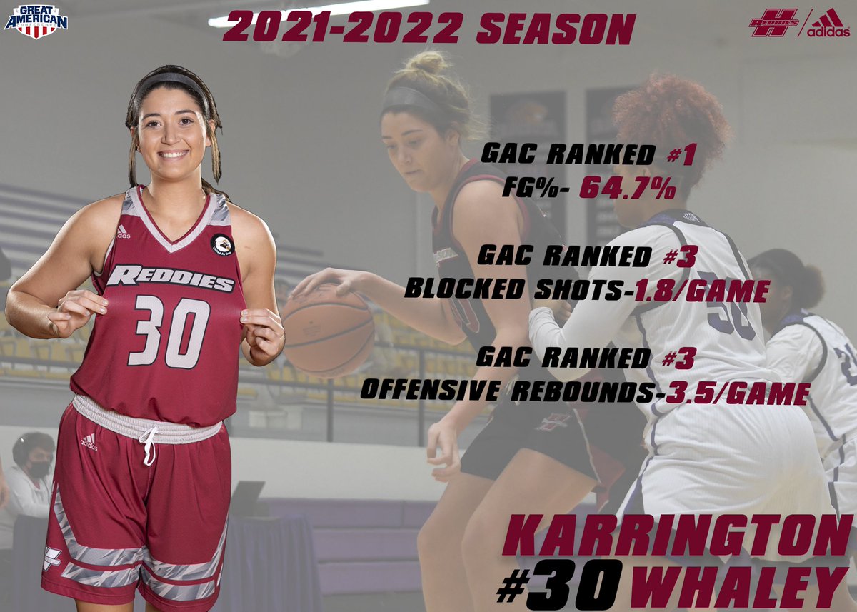 ReddiesWBB's tweet photo. Senior Karrington Whaley had a fantastic senior campaign, between best FG, top in blocks and one of the best rebounders in school history she will be missed! https://t.co/OFCheDrFRg