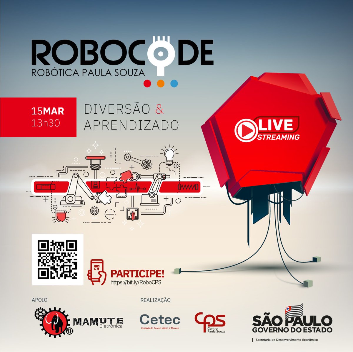 paulasouzasp's tweet photo. 🙂 Professores do Centro Paula Souza ligados ao eixo de Informação e Comunicação e à área de Robótica podem se inscrever para o curso de capacitação Programação Java Na Plataforma Robocode.
➡ Saiba mais: https://t.co/IJ1Z1Mq8DO
#CentroPaulaSouza #CPS #CetecCPS #Robocode https://t.co/Mxh1cqQrAg