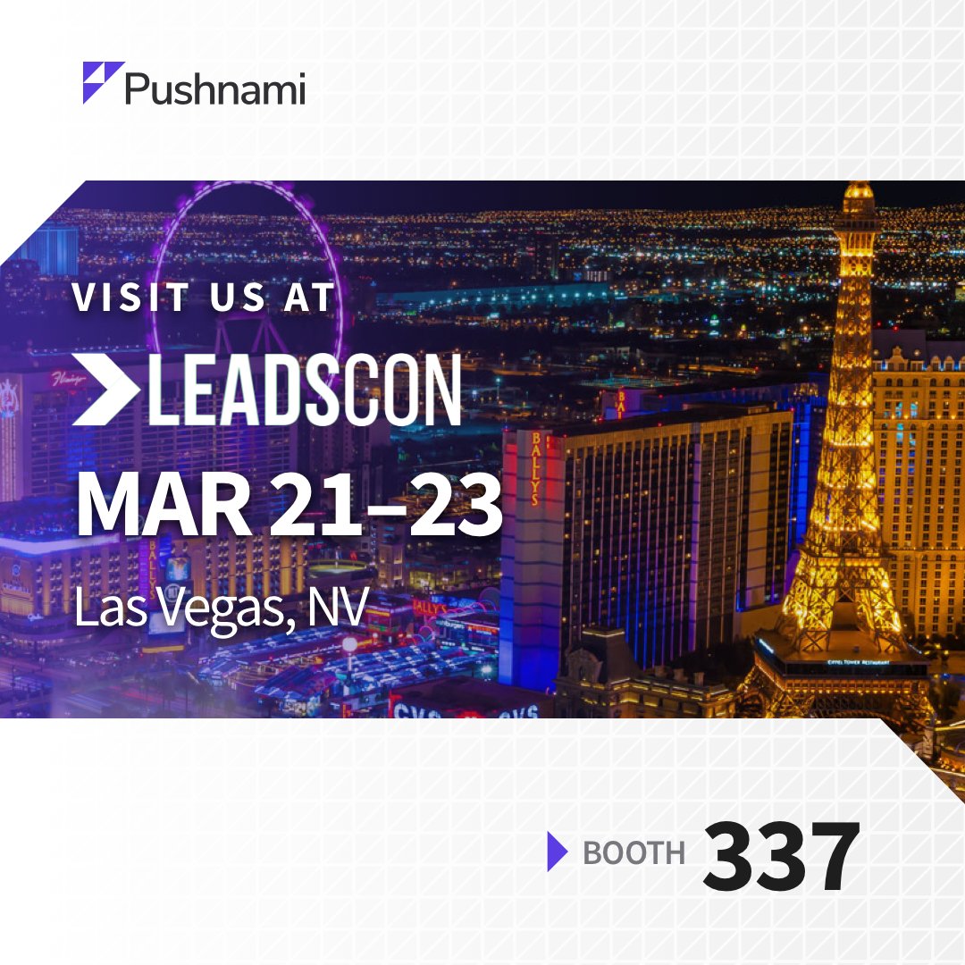 pushnami's tweet photo. Pushnami is making an appearance at #LeadsCon22 March 21-23 in beautiful Vegas. Meet us at booth 337! 
#leadscon #vegasbaby #pushnami #pushpeeps https://t.co/WESbKeBJKu