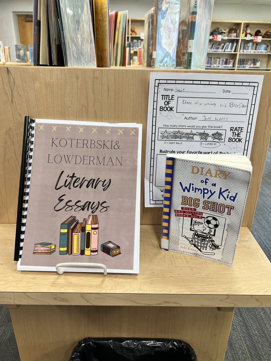 Celebrating baby literary essays with a published magazine in our LMC and posters to teach how to write literary essays. #kip109 #engage109