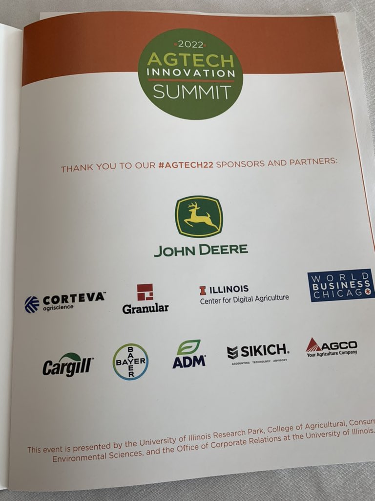 KuriakoseAbin's tweet photo. As the #Midwest region’s premier #agtech22 event, it was an amazing opportunity to learn from founders, innovators, investors, &amp; #UIUC leaders ✅ 

Excited to invite many of them to @WorldBizChicago’s upcoming #ChiVentureSummit Future-of-Food this 5/25-26: https://t.co/QpSEjBekxM https://t.co/Jm9UdtQHsR